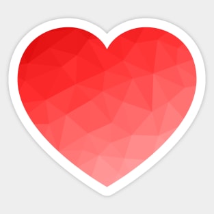 Red gradient geometric mesh pattern heart Valentines day love Sticker